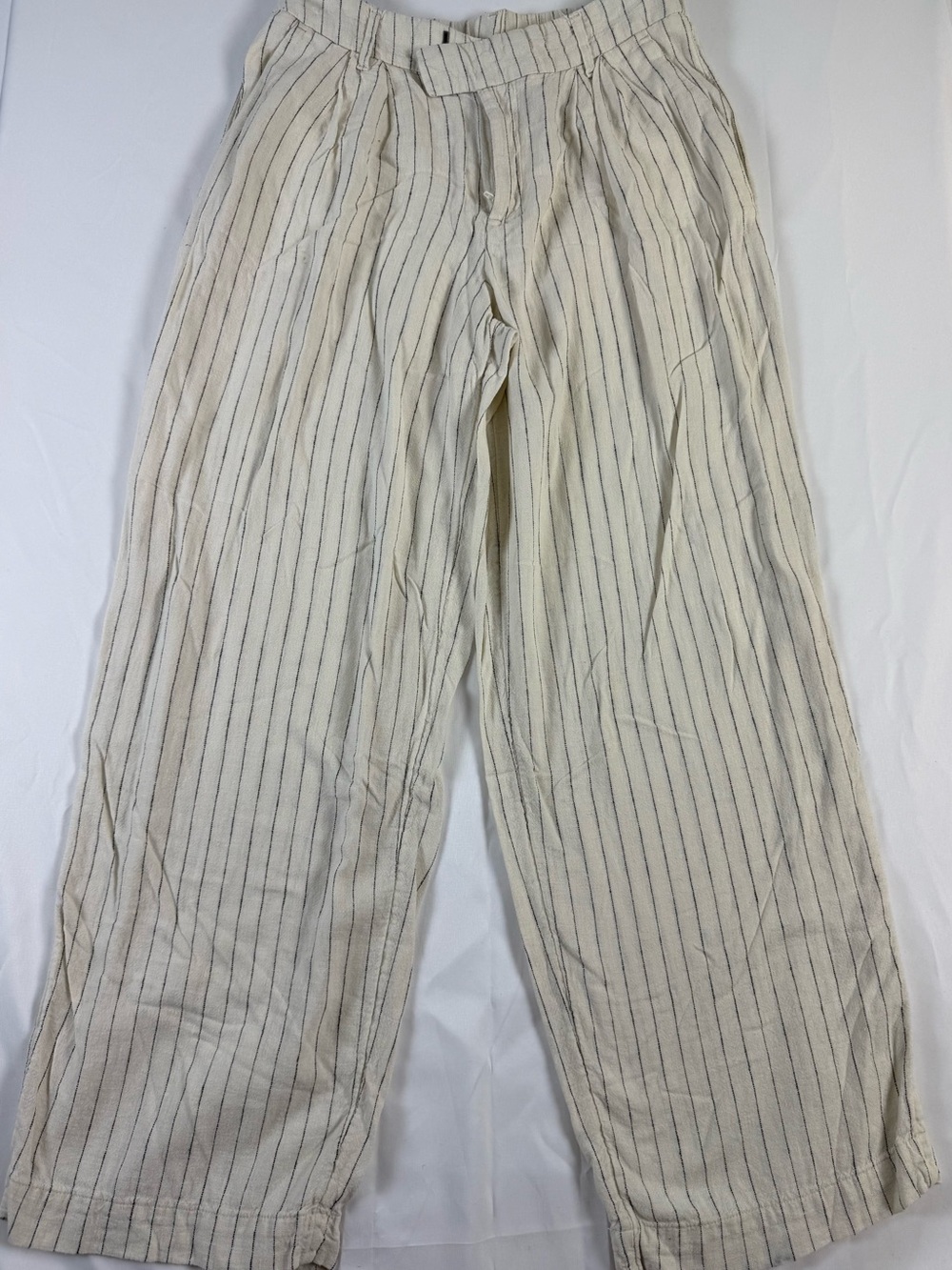 a new day Cream Pinstripe Wide-Leg Women's Pants